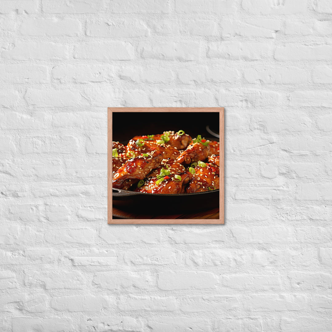 Spicy Korean Wings Framed poster 🤤 from Yumify.AI