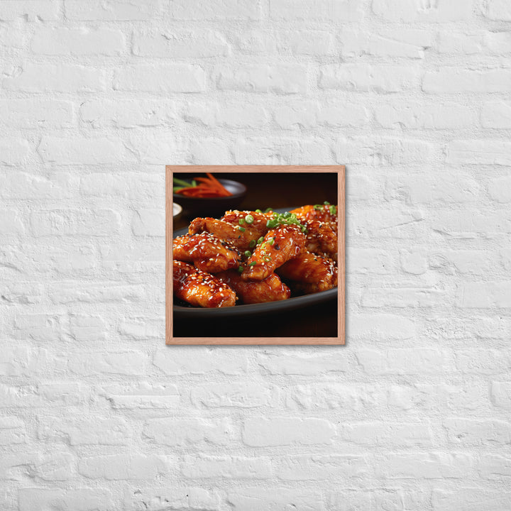 Spicy Korean Wings Framed poster 🤤 from Yumify.AI