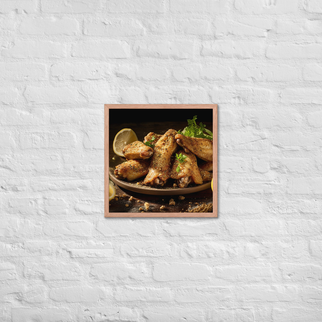 Lemon Pepper Wings Framed poster 🤤 from Yumify.AI