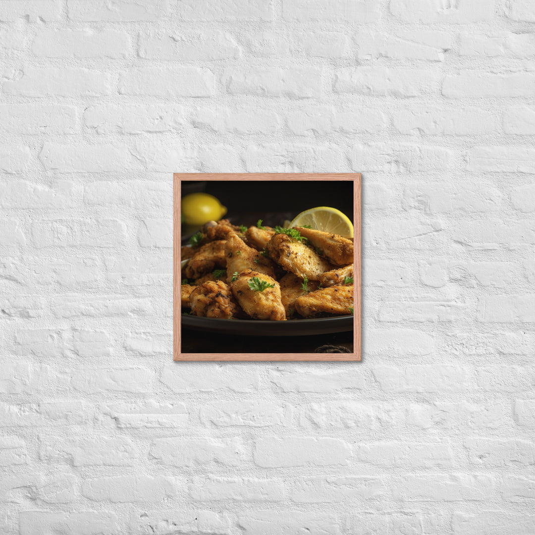 Lemon Pepper Wings Framed poster 🤤 from Yumify.AI