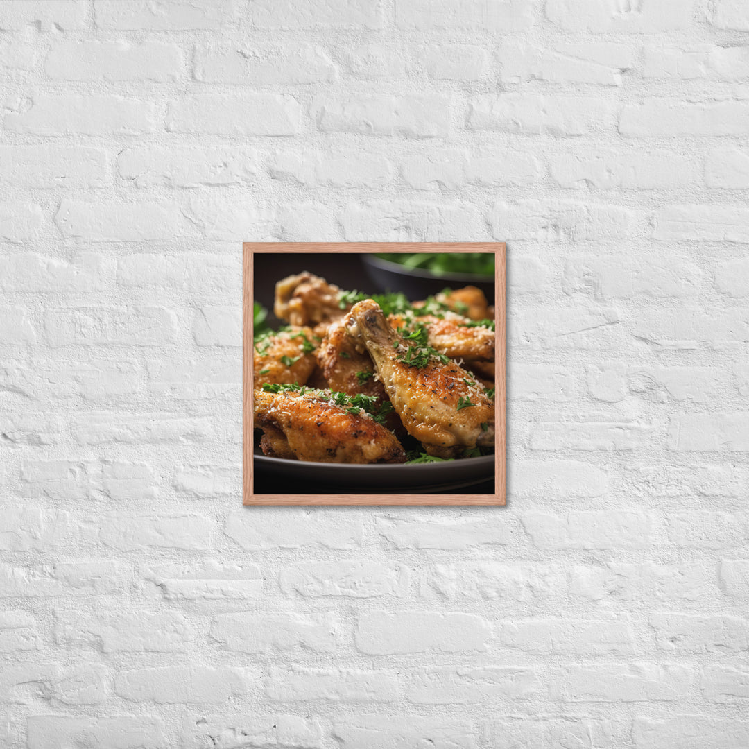 Garlic Parmesan Wings Framed poster 🤤 from Yumify.AI