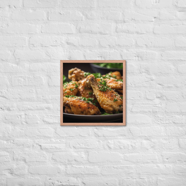 Garlic Parmesan Wings Framed poster 🤤 from Yumify.AI