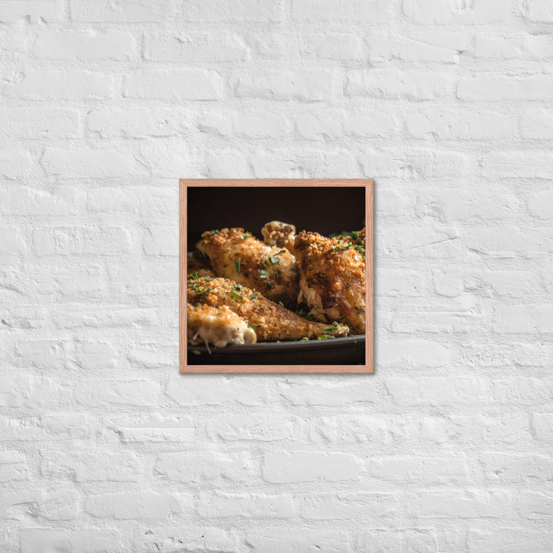 Garlic Parmesan Wings Framed poster 🤤 from Yumify.AI