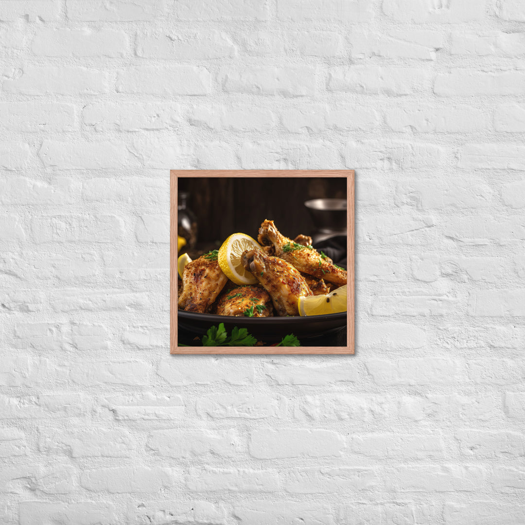 Lemon Pepper Wings Framed poster 🤤 from Yumify.AI