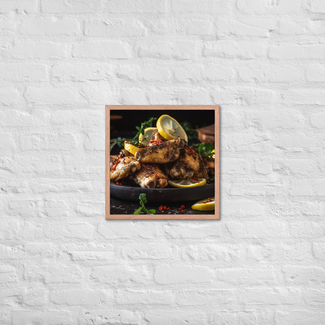 Lemon Pepper Wings Framed poster 🤤 from Yumify.AI