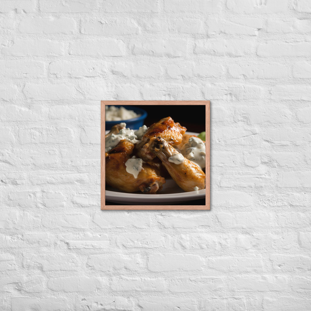 Garlic Parmesan Wings Framed poster 🤤 from Yumify.AI