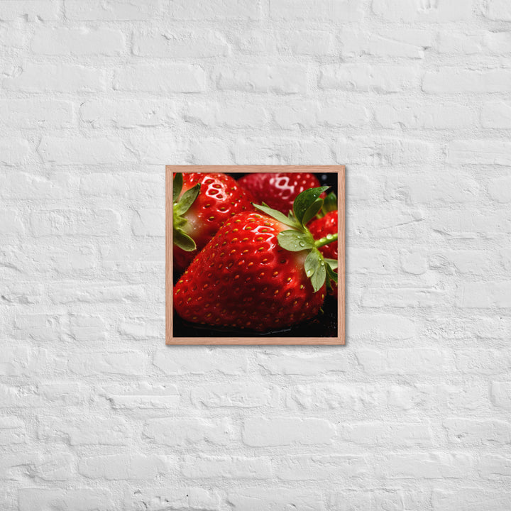 Strawberry Framed poster 🤤 from Yumify.AI