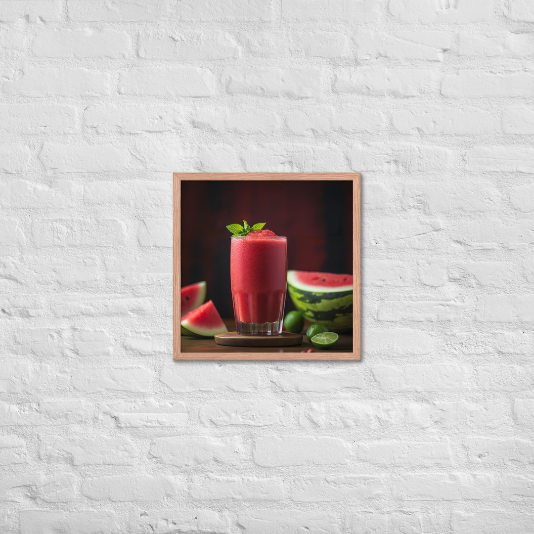 Watermelon Smoothie Time Framed poster 🤤 from Yumify.AI