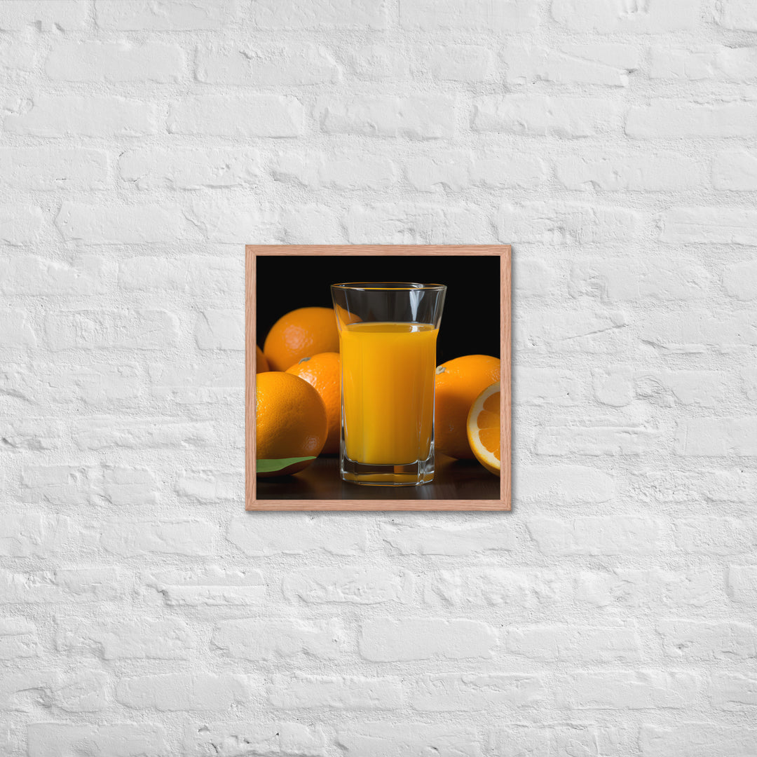 Orange Juice in a Glass Framed poster 🤤 from Yumify.AI