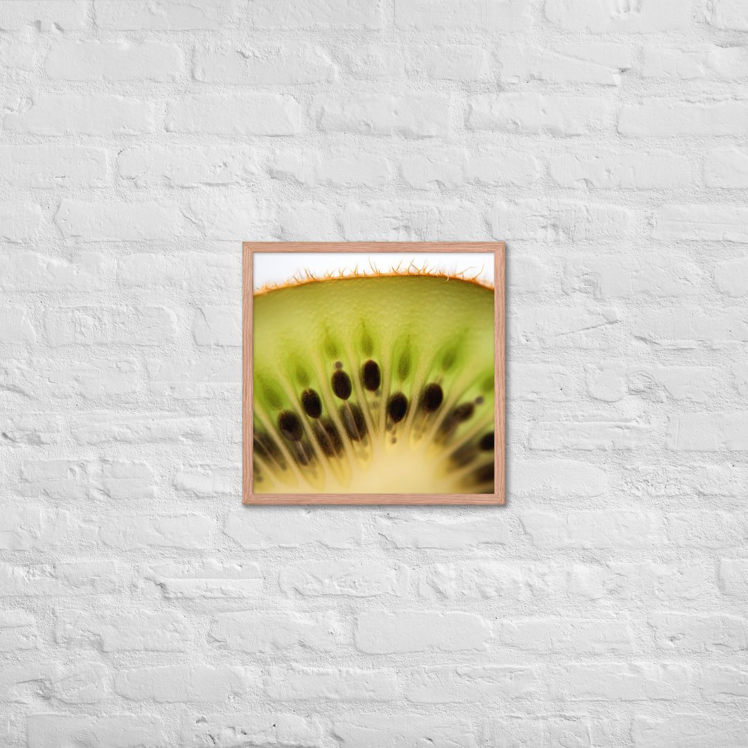 Juicy Green Kiwi Slice Framed poster 🤤 from Yumify.AI