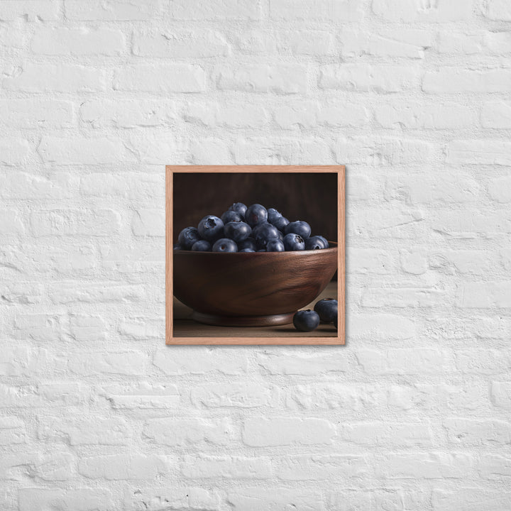 A Bowl of Blueberries Framed poster 🤤 from Yumify.AI