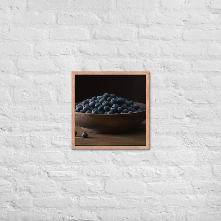 A Bowl of Blueberries Framed poster 🤤 from Yumify.AI