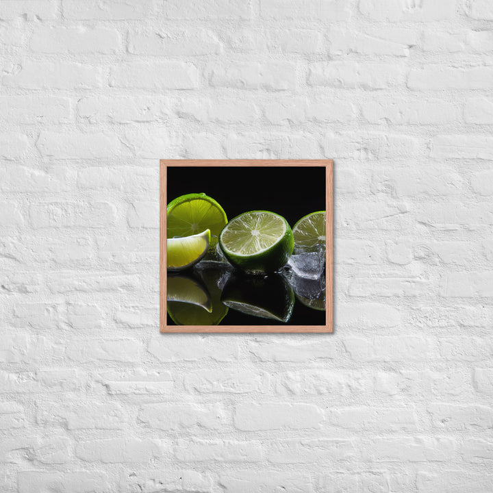 Lime Slices and Ice Framed poster 🤤 from Yumify.AI