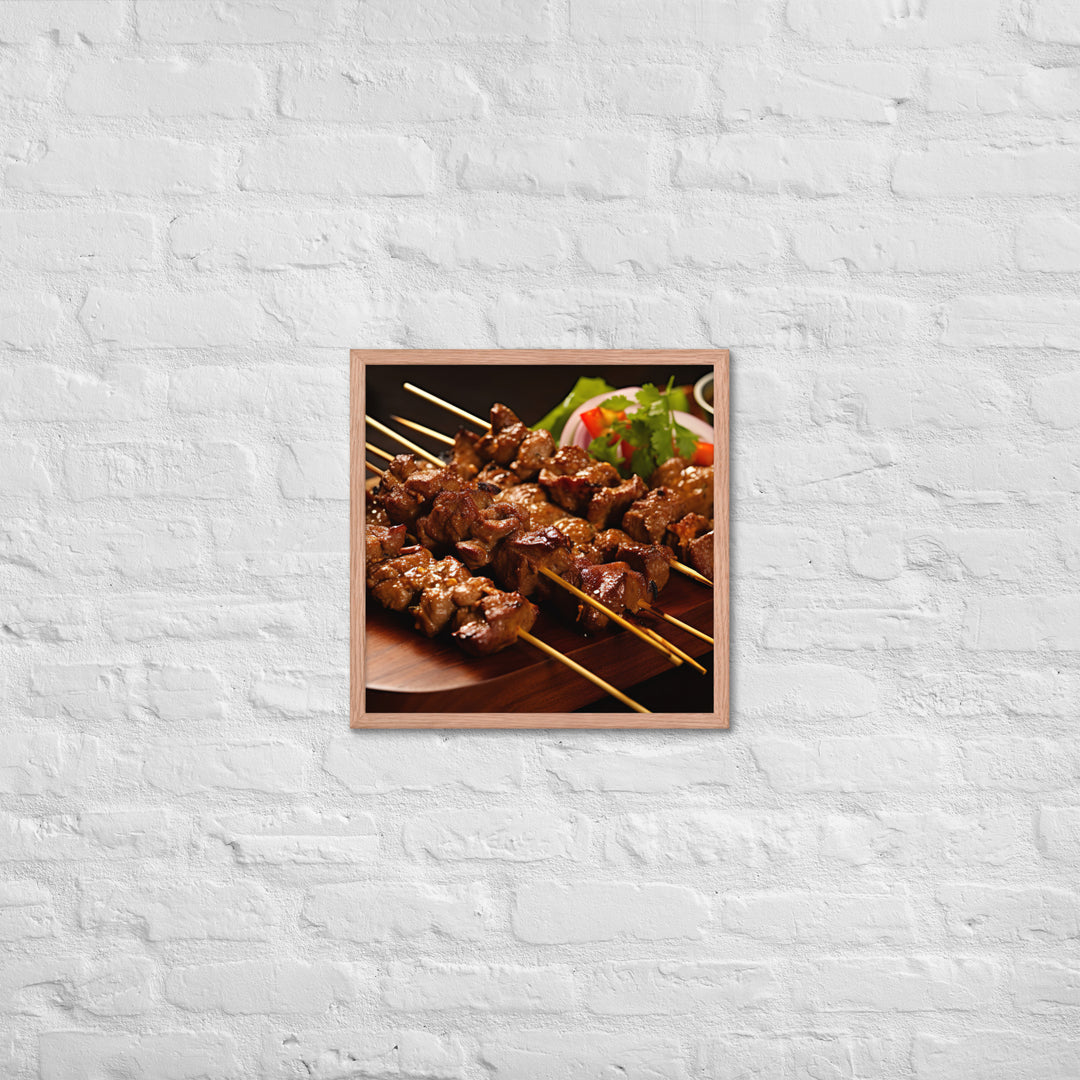 Satay Framed poster 🤤 from Yumify.AI