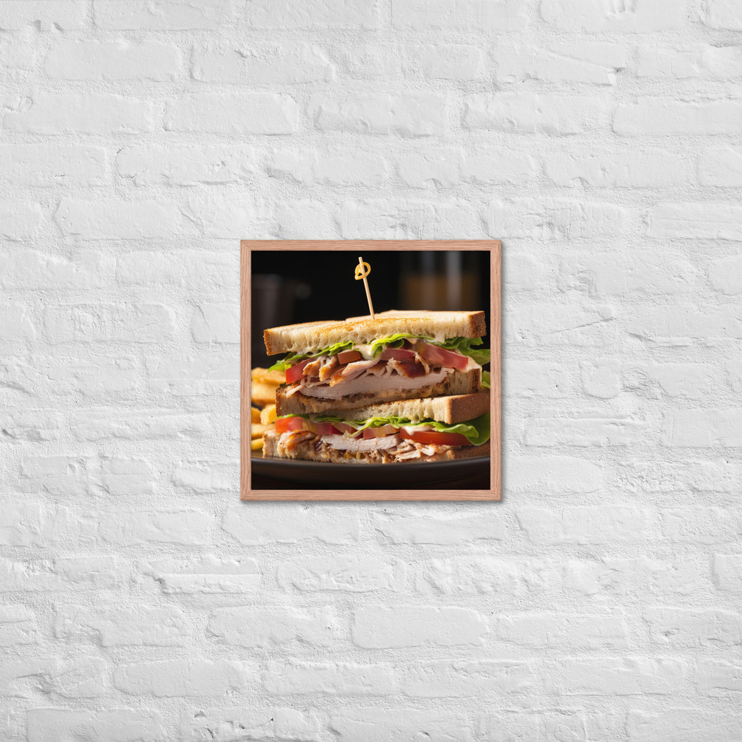 Triple decker Club sandwich Framed poster 🤤 from Yumify.AI