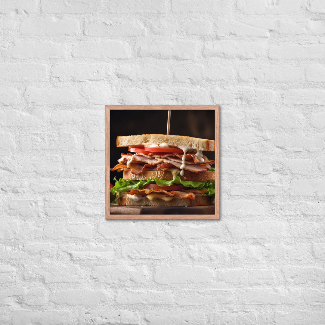 Triple decker Club sandwich Framed poster 🤤 from Yumify.AI