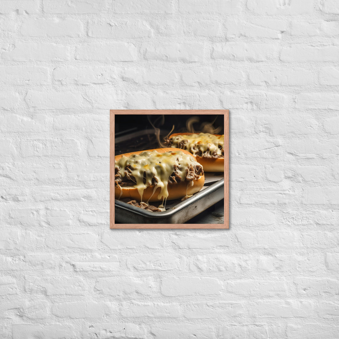 Sizzling Philly Cheesesteak Framed poster 🤤 from Yumify.AI