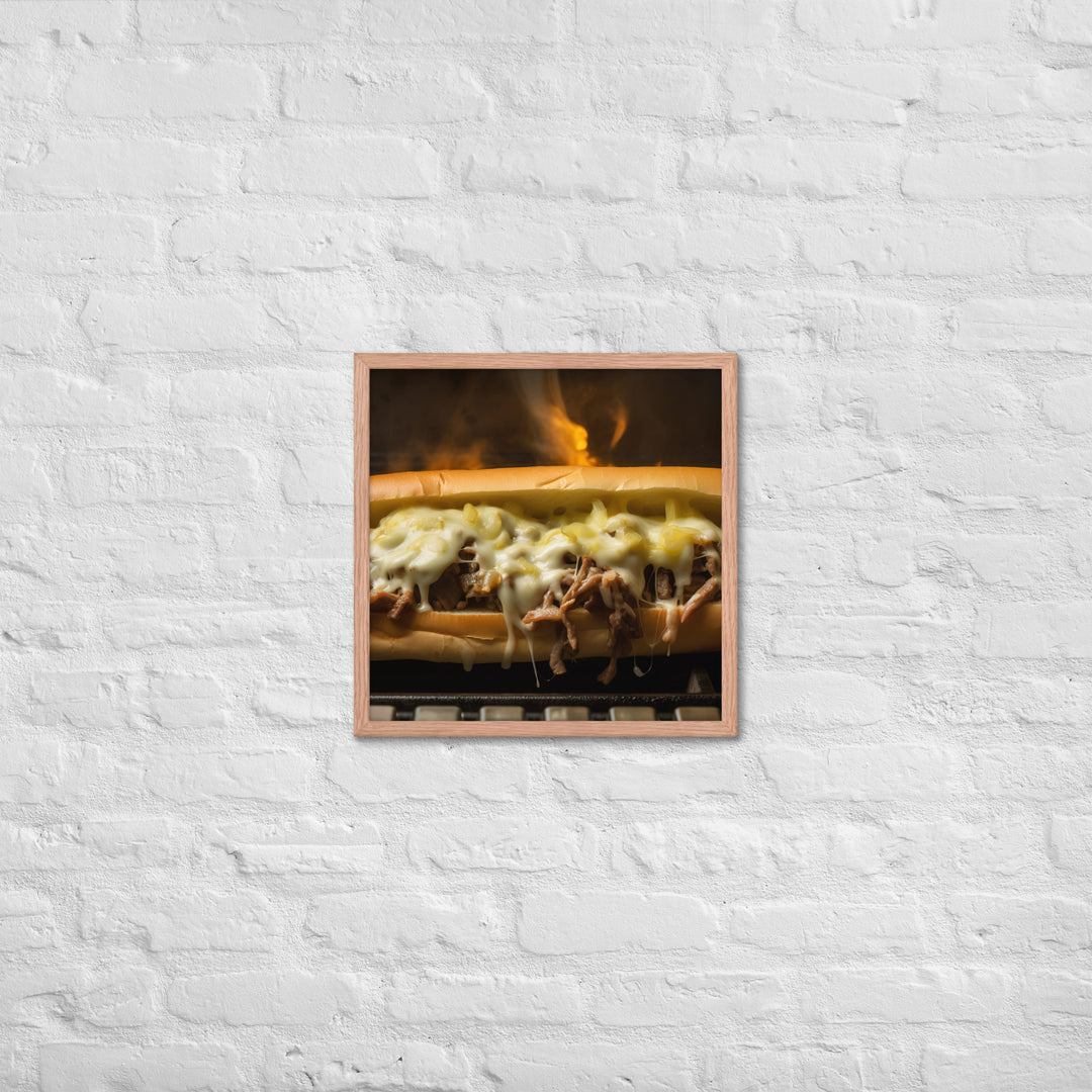 Sizzling Philly Cheesesteak Framed poster 🤤 from Yumify.AI