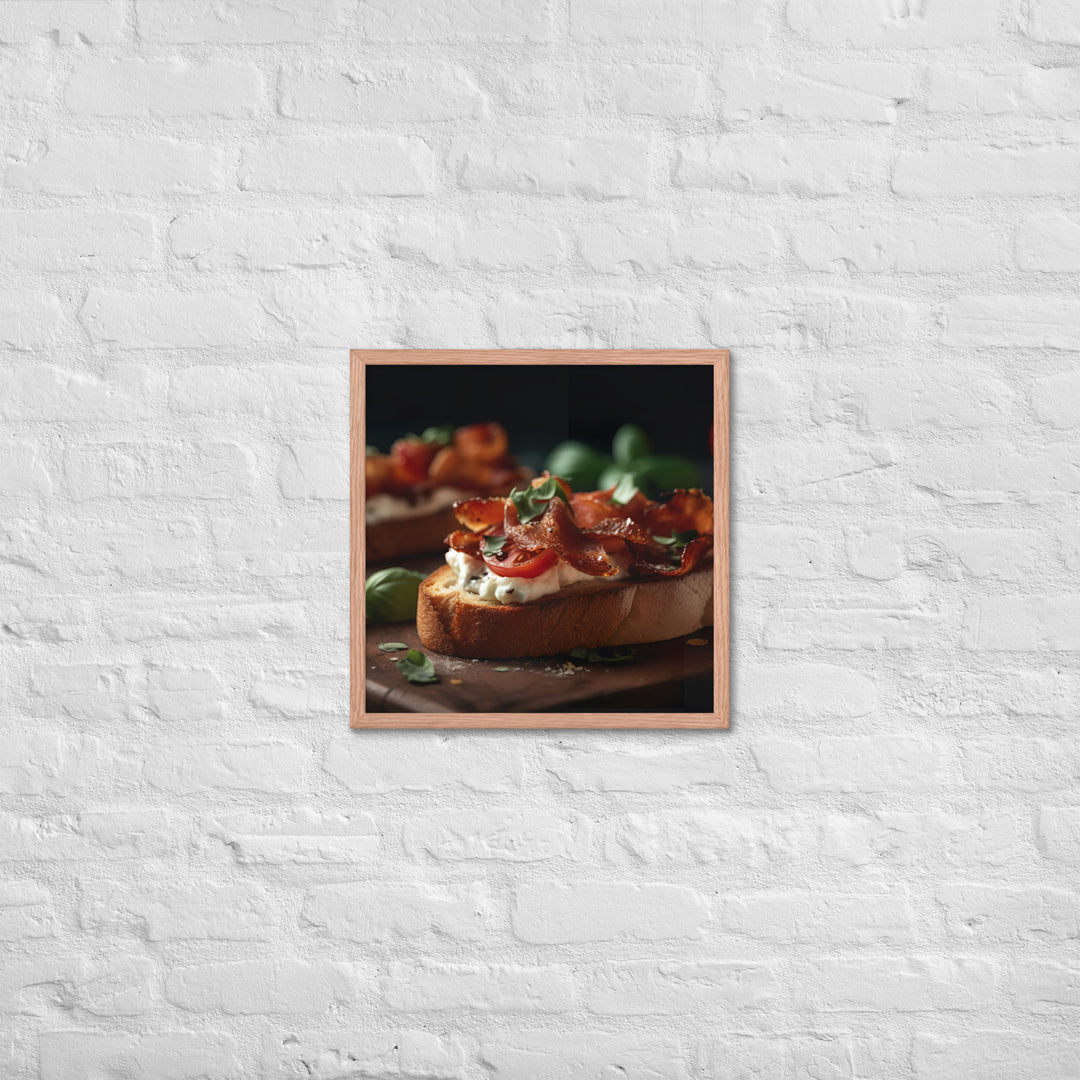 Open Faced BLT Crostini Framed poster 🤤 from Yumify.AI