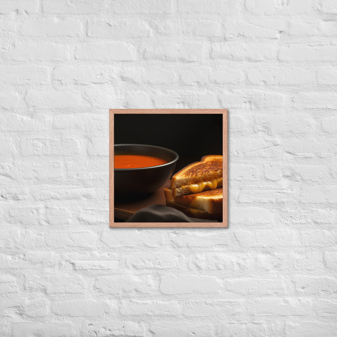 Grilled Cheese with Tomato Soup Framed poster 🤤 from Yumify.AI