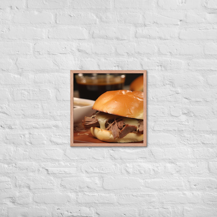 French Dip Sandwich with Au Jus Framed poster 🤤 from Yumify.AI