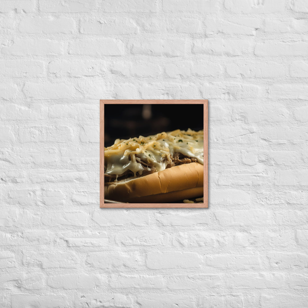 Cheesy Philly Cheesesteak Framed poster 🤤 from Yumify.AI