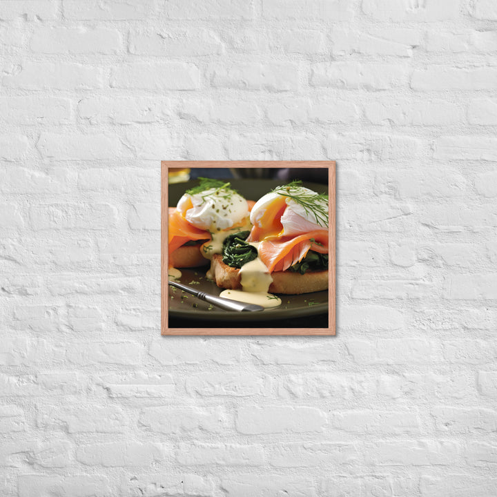 Smoked Salmon Eggs Benedict Framed poster 🤤 from Yumify.AI