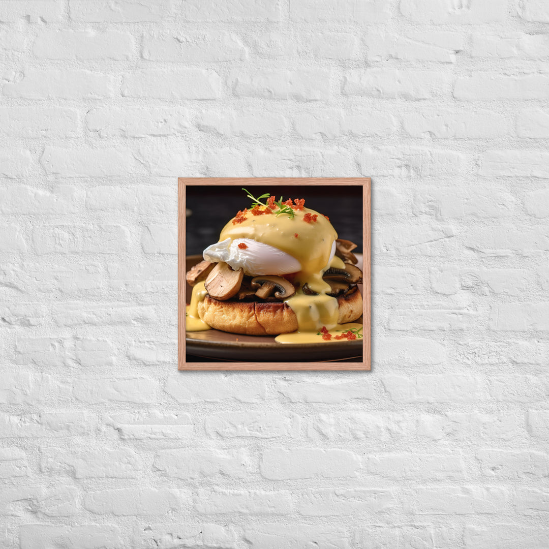 Mushroom and Truffle Eggs Benedict Framed poster 🤤 from Yumify.AI