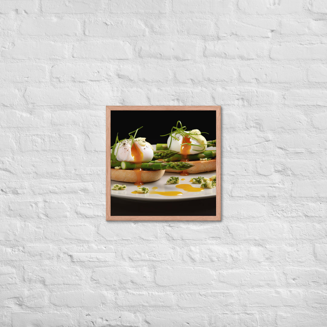 Asparagus Eggs Benedict Framed poster 🤤 from Yumify.AI