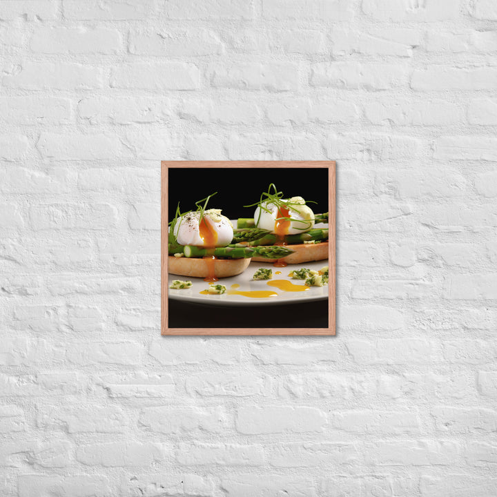 Asparagus Eggs Benedict Framed poster 🤤 from Yumify.AI