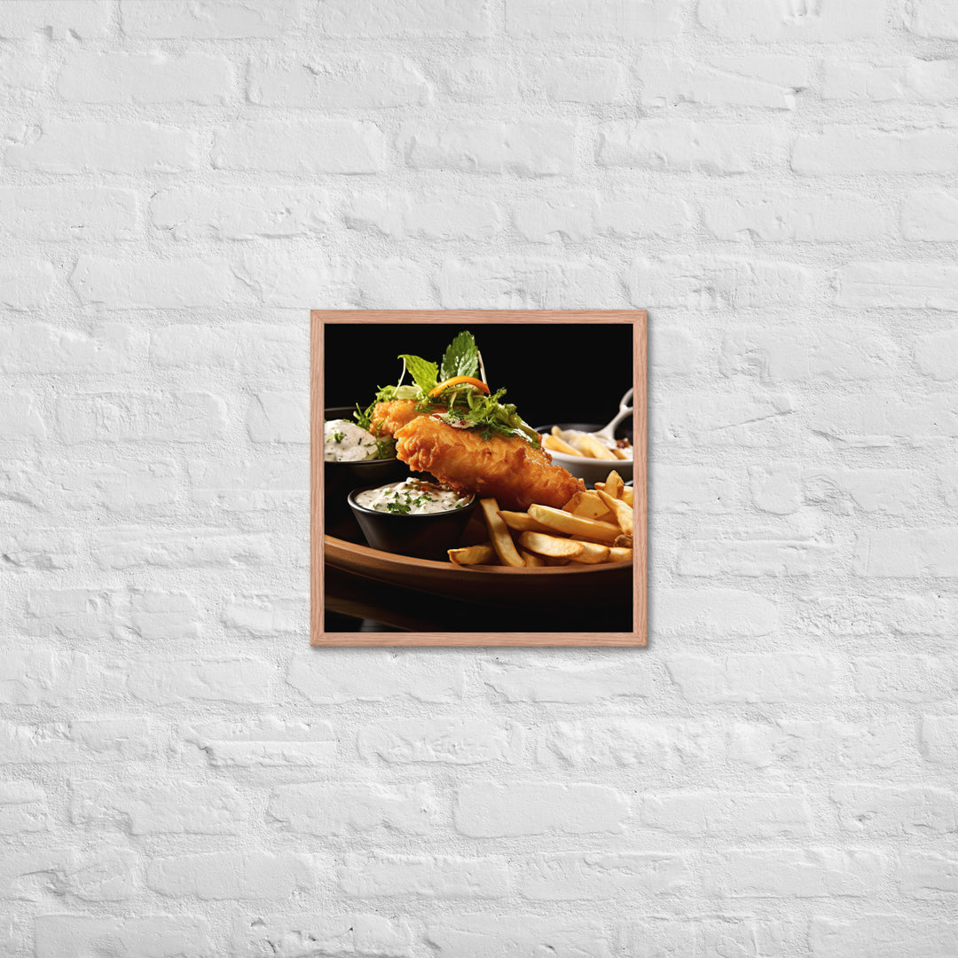 Gourmet Fish and Chips Framed poster 🤤 from Yumify.AI