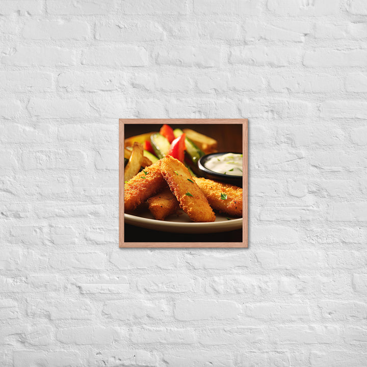 Fish and Zucchini Fries Framed poster 🤤 from Yumify.AI