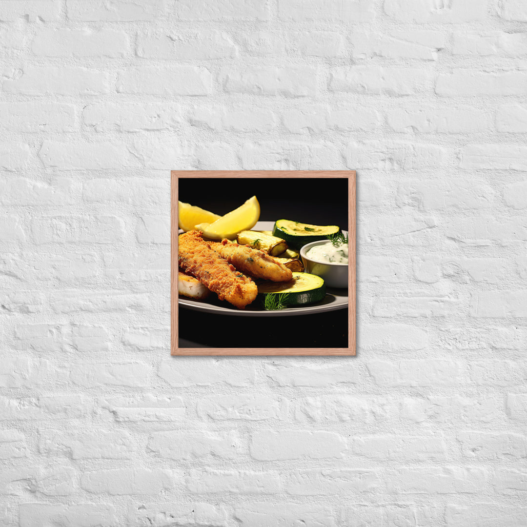 Fish and Zucchini Fries Framed poster 🤤 from Yumify.AI