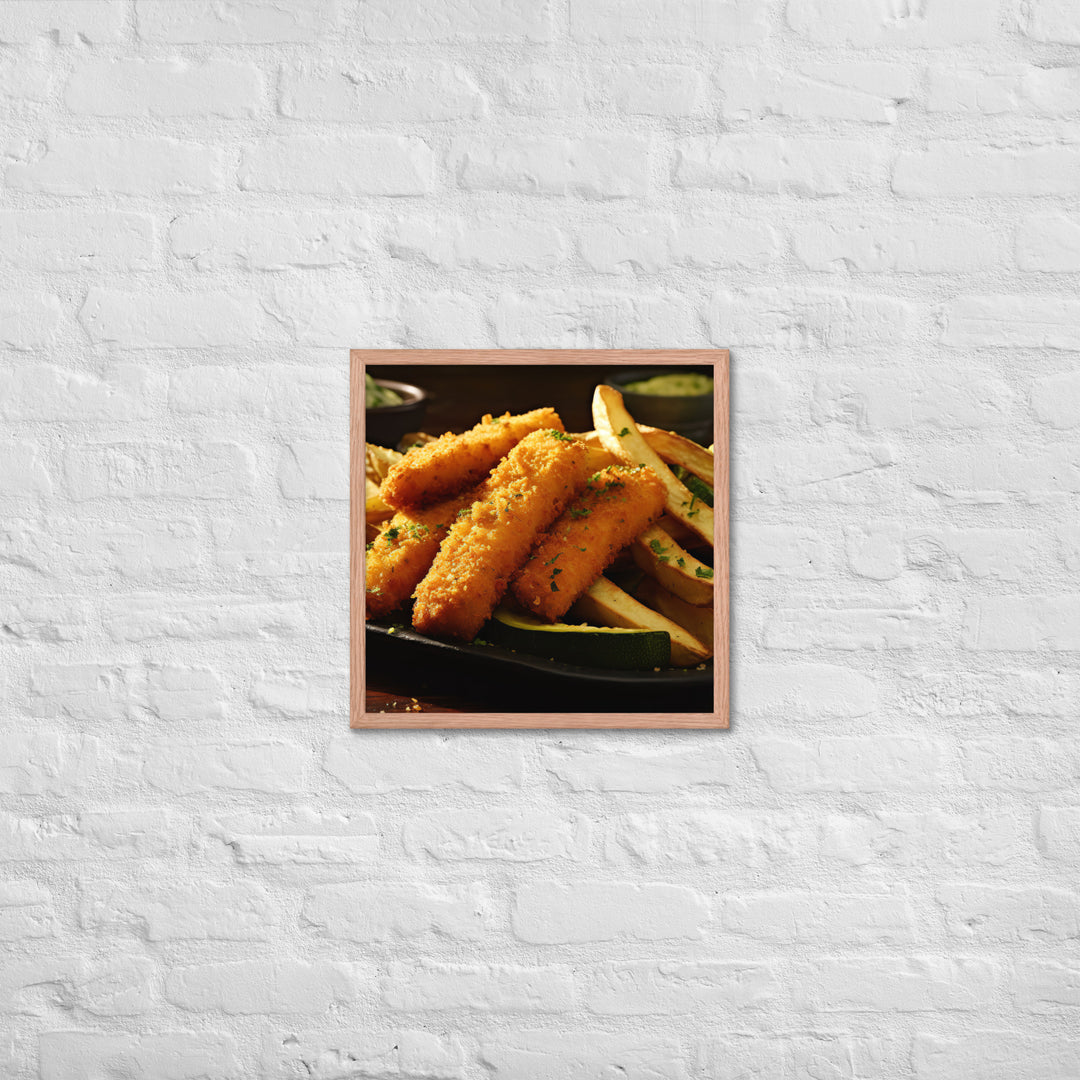 Fish and Zucchini Fries Framed poster 🤤 from Yumify.AI