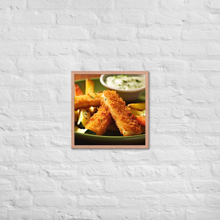 Fish and Zucchini Fries Framed poster 🤤 from Yumify.AI