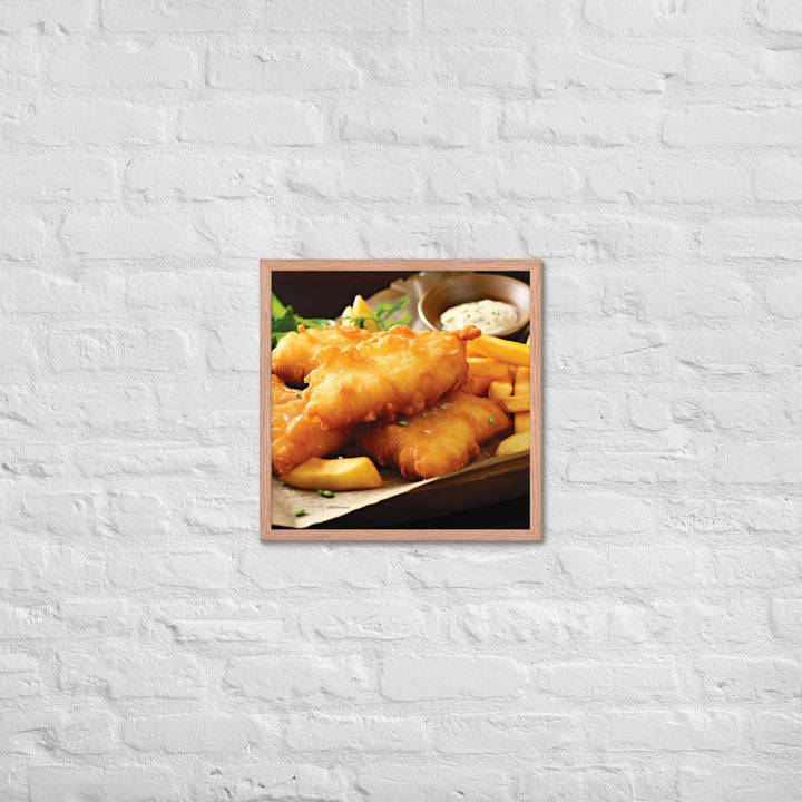 Beer Battered Fish and Chips Framed poster 🤤 from Yumify.AI