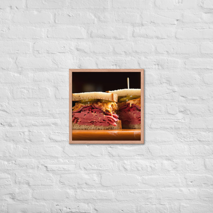 Montreal Smoked Meat Sandwich Framed poster 🤤 from Yumify.AI