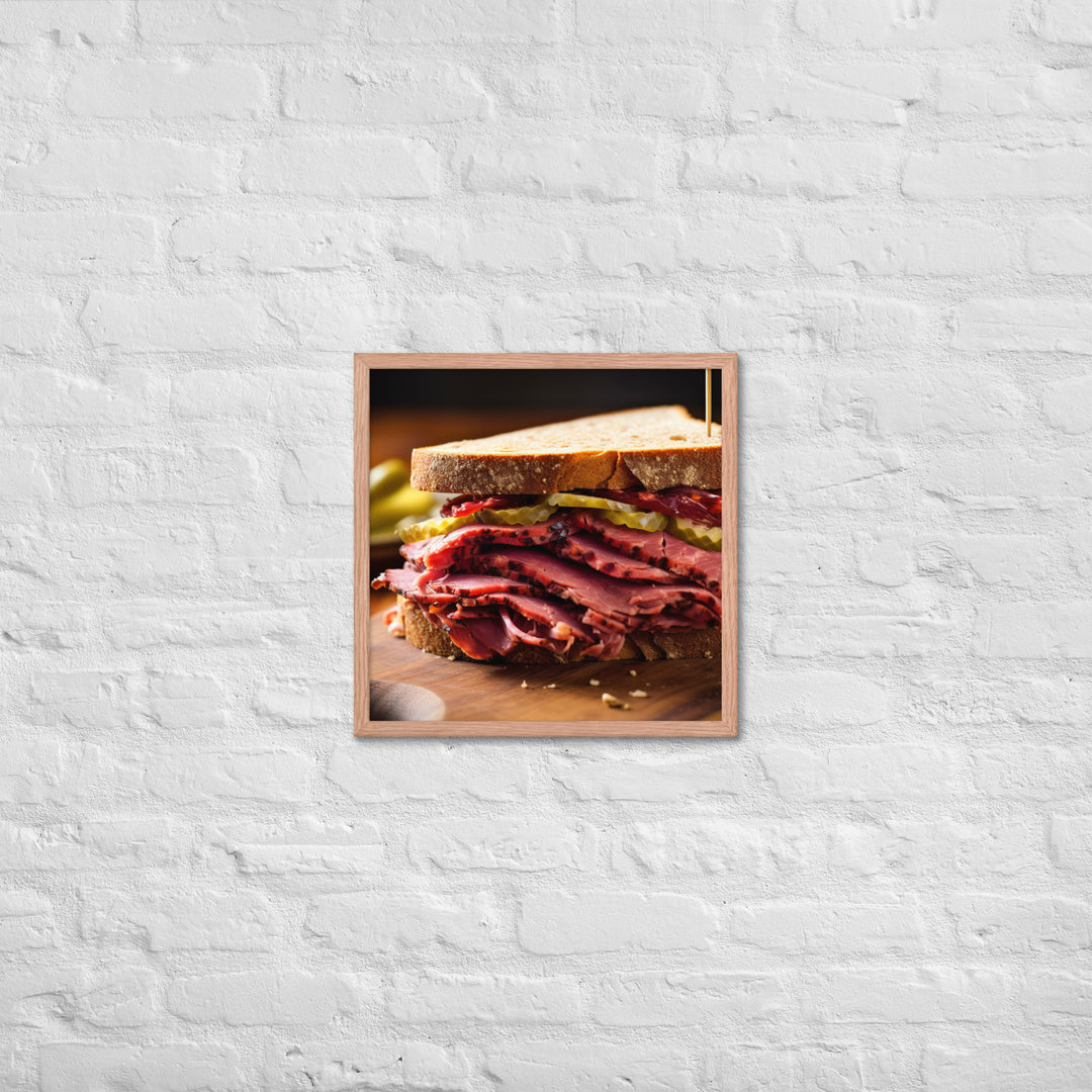 Montreal Smoked Meat Sandwich Framed poster 🤤 from Yumify.AI