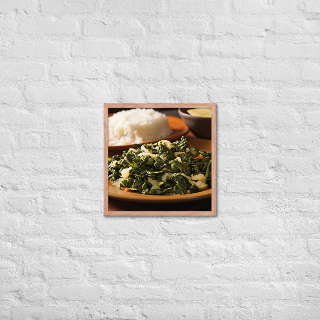 Ugali with Sukuma Wiki Framed poster 🤤 from Yumify.AI