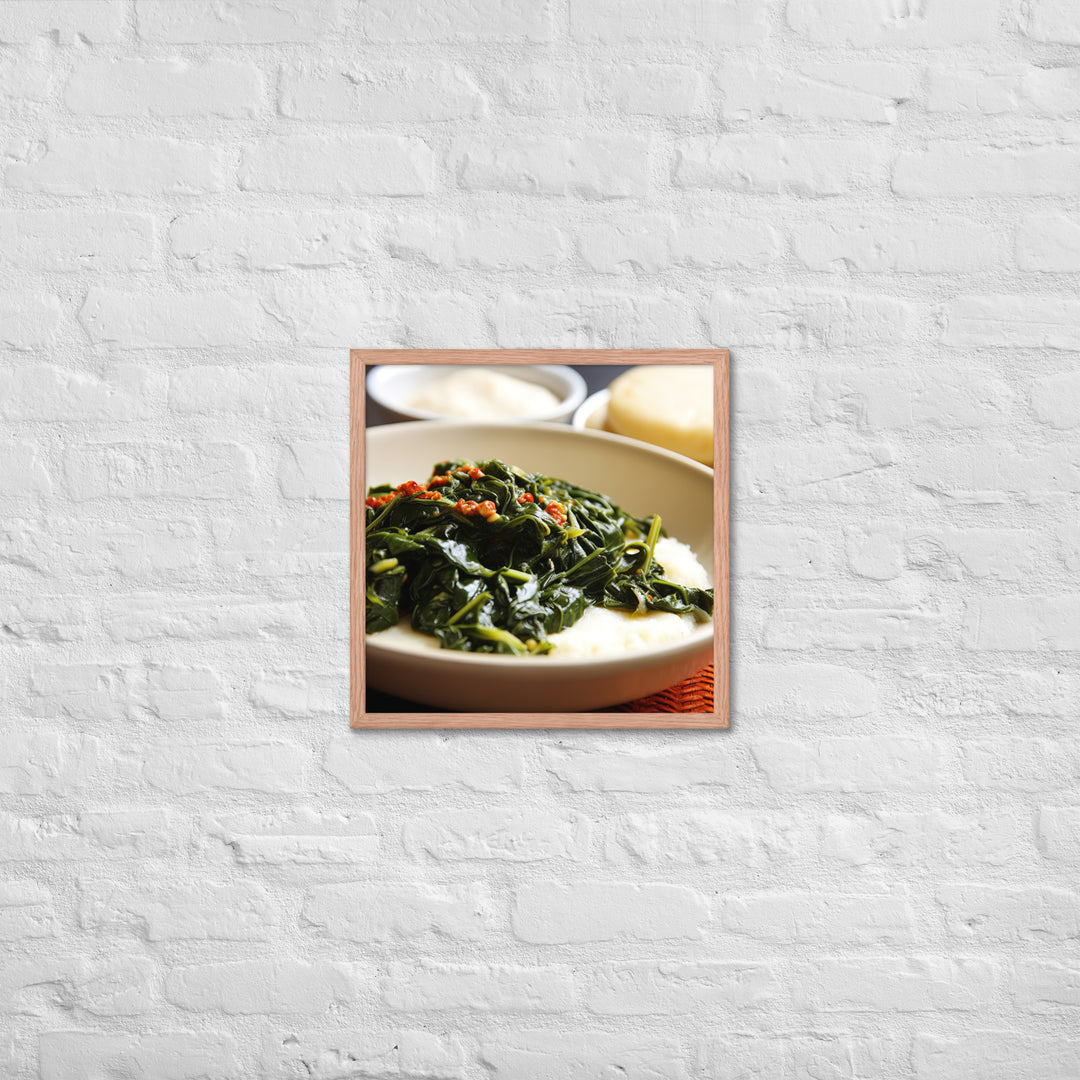 Ugali with Sukuma Wiki Framed poster 🤤 from Yumify.AI