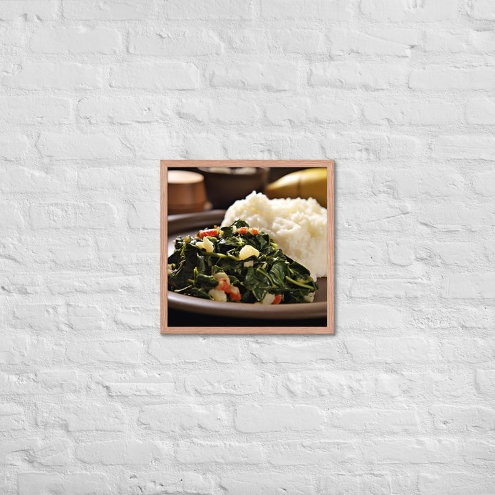 Ugali with Sukuma Wiki Framed poster 🤤 from Yumify.AI