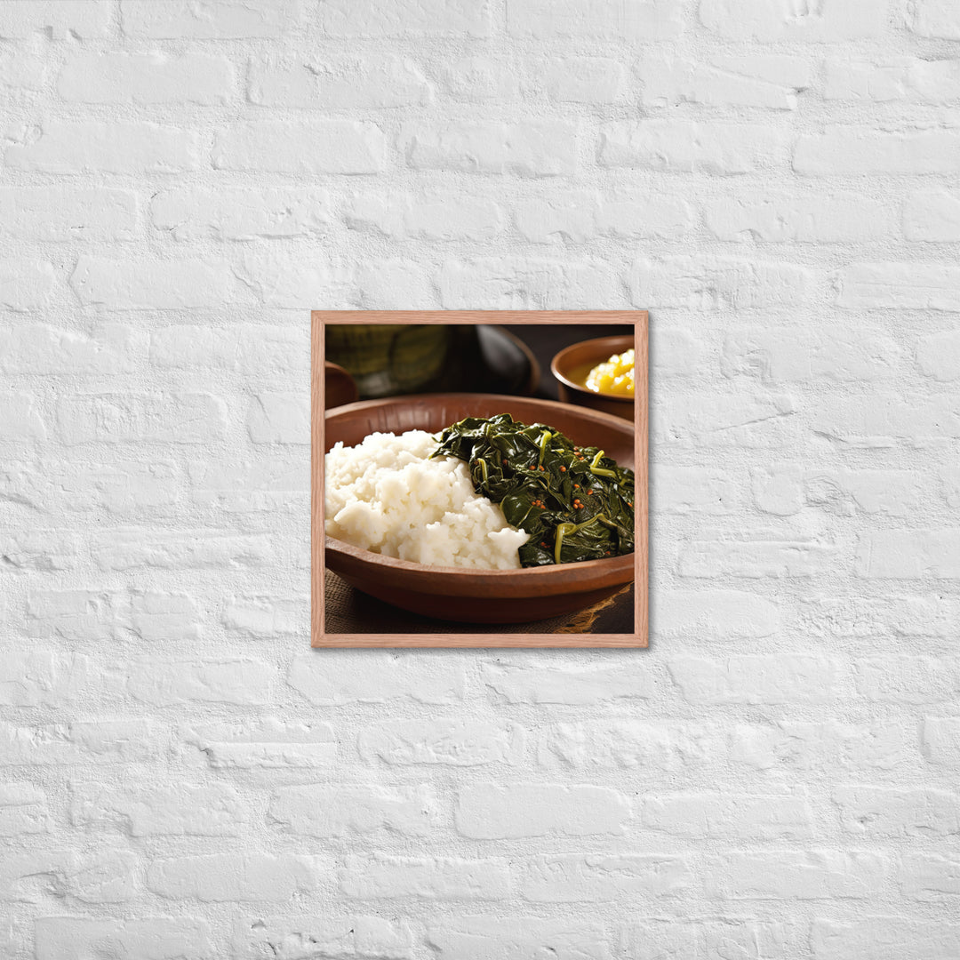 Ugali with Sukuma Wiki Framed poster 🤤 from Yumify.AI