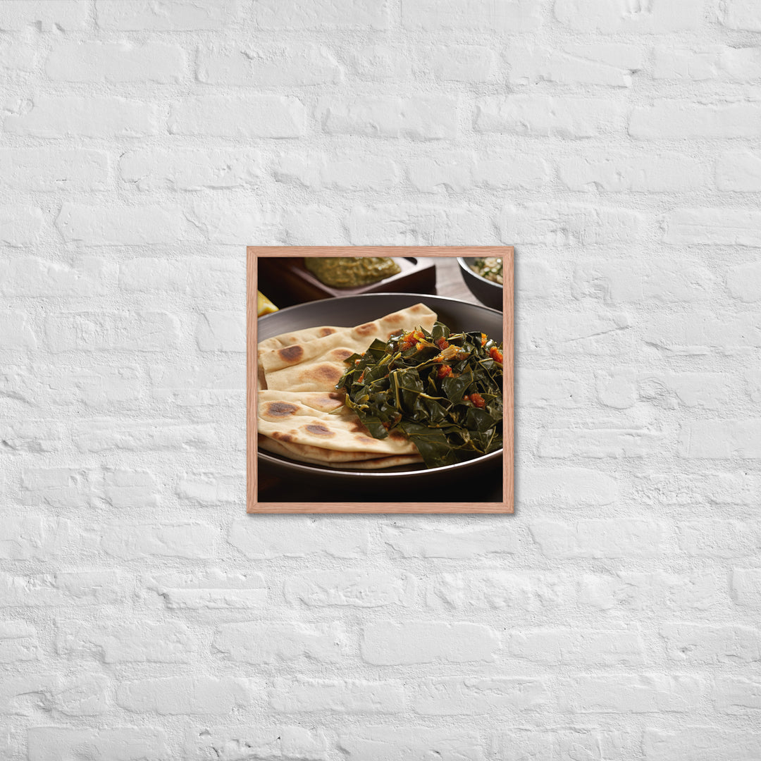 Sukuma Wiki with Chapati Framed poster 🤤 from Yumify.AI