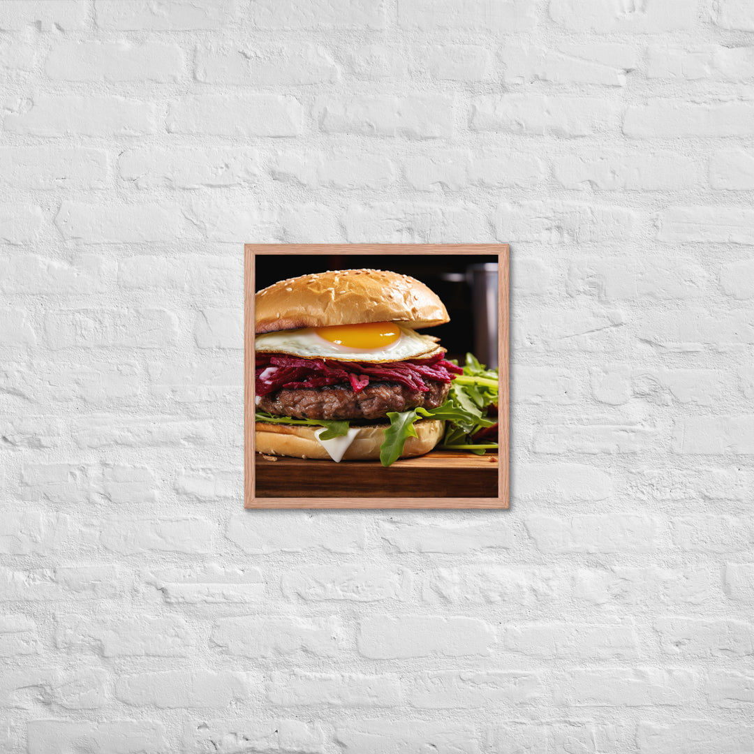 Kiwi Burger Framed poster 🤤 from Yumify.AI