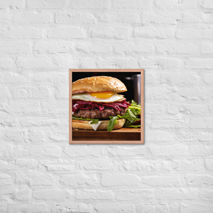 Kiwi Burger Framed poster 🤤 from Yumify.AI