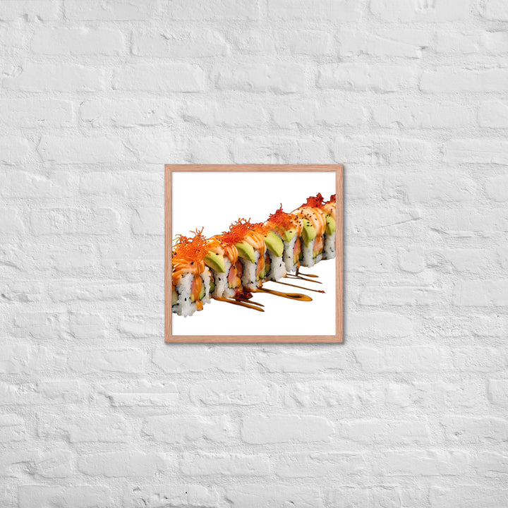 Vibrant Dragon Roll Sushi Framed Poster 🤤 from Yumify.AI