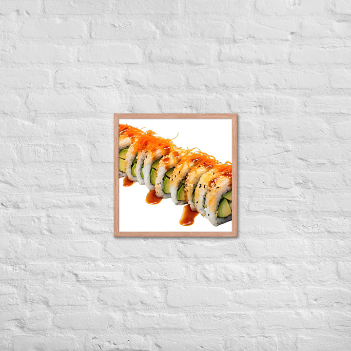 Vibrant Dragon Roll Sushi Framed poster 🤤 from Yumify.AI