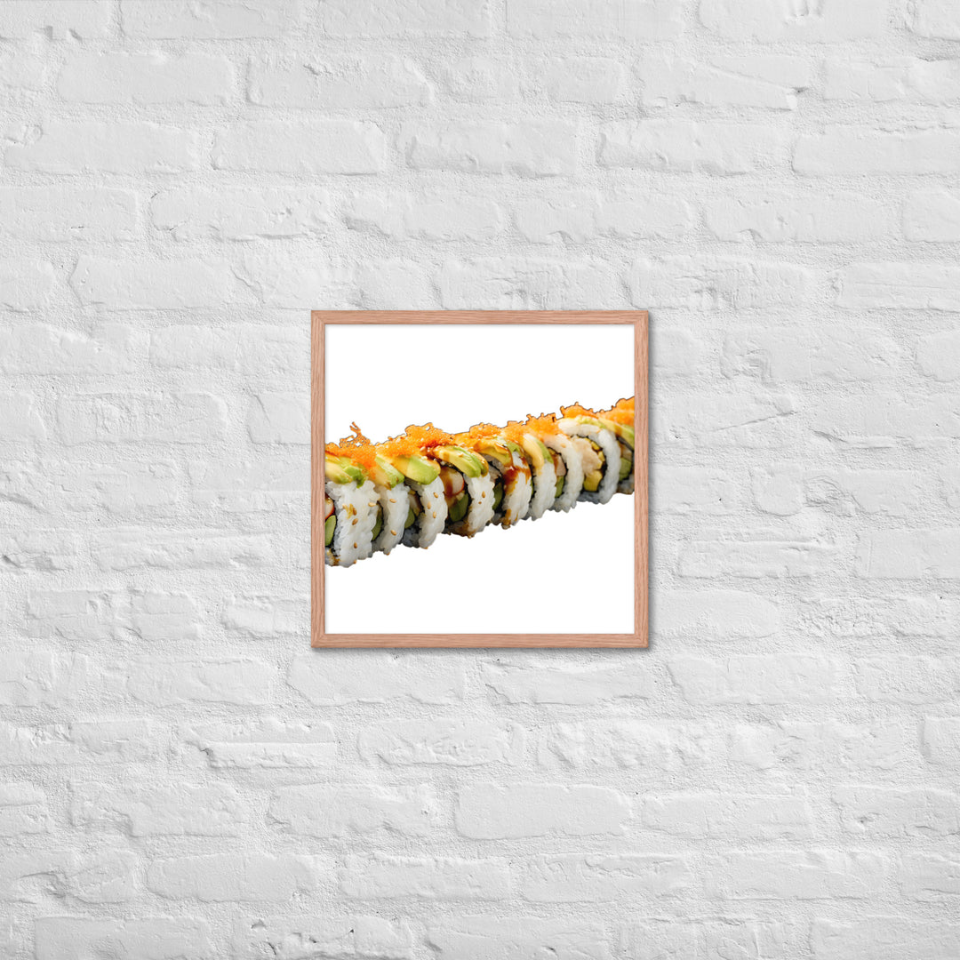 Vibrant Dragon Roll Sushi Framed poster 🤤 from Yumify.AI