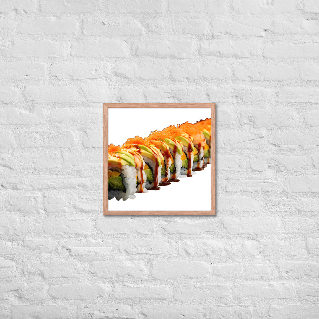 Vibrant Dragon Roll Sushi Framed poster 🤤 from Yumify.AI