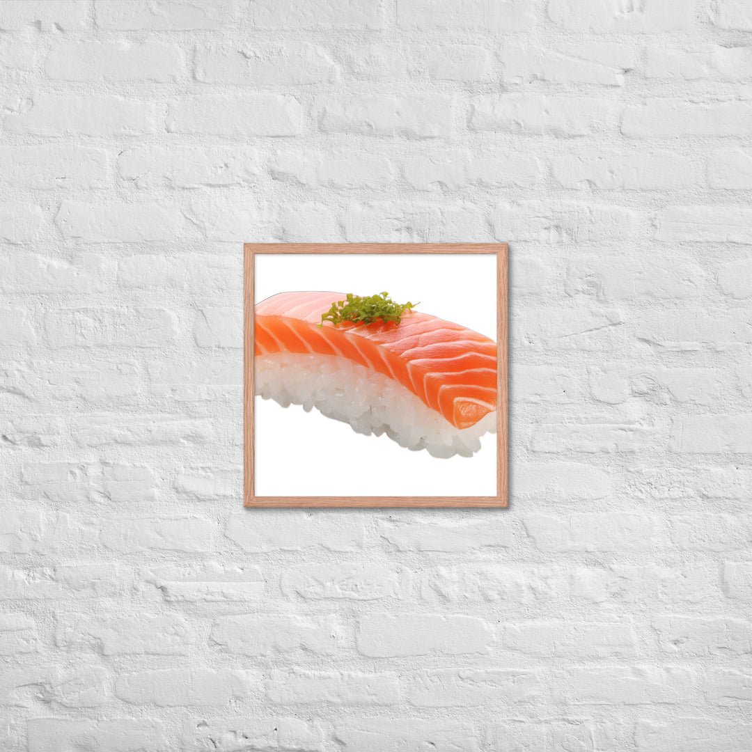 Glistening Salmon Nigiri Framed poster 🤤 from Yumify.AI